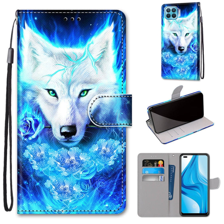 Coloured Drawing Cross Texture Horizontal Flip PU Leather Case with Holder & Card Slots & Wallet & Lanyard, For OPPO A53 4G(2020) / A53s / A32 / A33 (2020), For OPPO F17 Pro / A93 4G / Reno4 Lite / Reno4 F