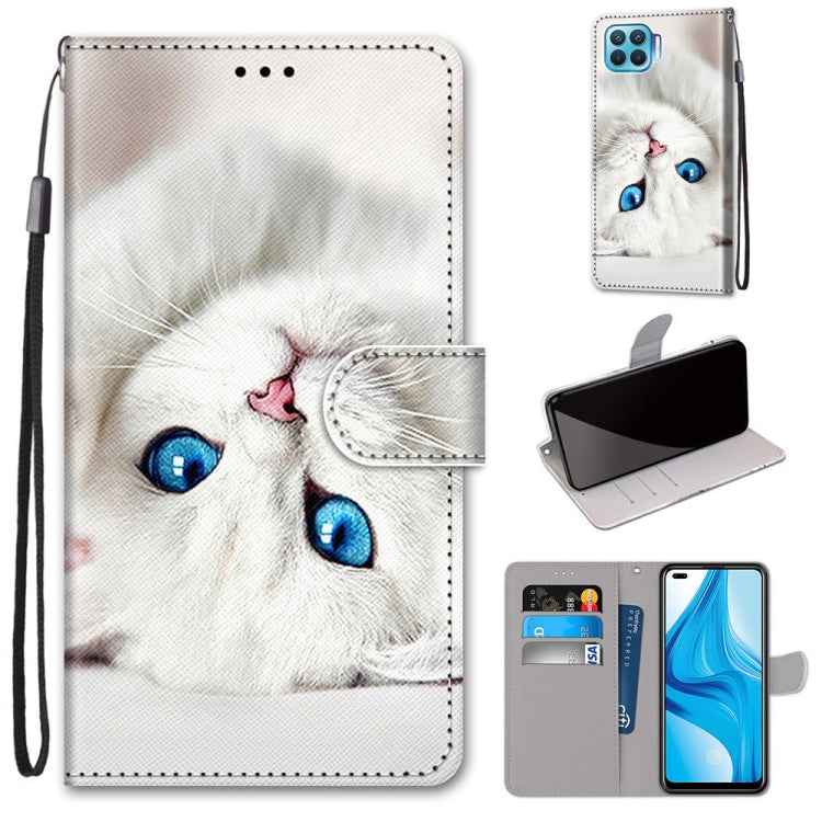 Coloured Drawing Cross Texture Horizontal Flip PU Leather Case with Holder & Card Slots & Wallet & Lanyard, For OPPO A53 4G(2020) / A53s / A32 / A33 (2020), For OPPO F17 Pro / A93 4G / Reno4 Lite / Reno4 F