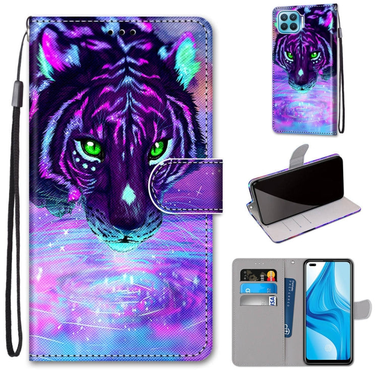 Coloured Drawing Cross Texture Horizontal Flip PU Leather Case with Holder & Card Slots & Wallet & Lanyard, For OPPO A53 4G(2020) / A53s / A32 / A33 (2020), For OPPO F17 Pro / A93 4G / Reno4 Lite / Reno4 F