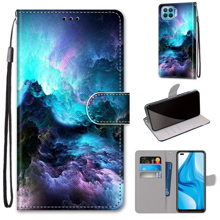 Coloured Drawing Cross Texture Horizontal Flip PU Leather Case with Holder & Card Slots & Wallet & Lanyard, For OPPO A53 4G(2020) / A53s / A32 / A33 (2020), For OPPO F17 Pro / A93 4G / Reno4 Lite / Reno4 F