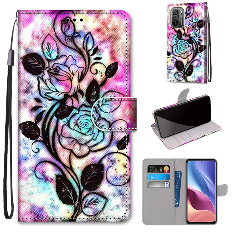 Coloured Drawing Cross Texture Horizontal Flip PU Leather Case with Holder & Card Slots & Wallet & Lanyard, For Nokia 1.4, For Xiaomi Redmi K40 / K40 Pro / K40 Pro+ / Mi 11i / Poco F3