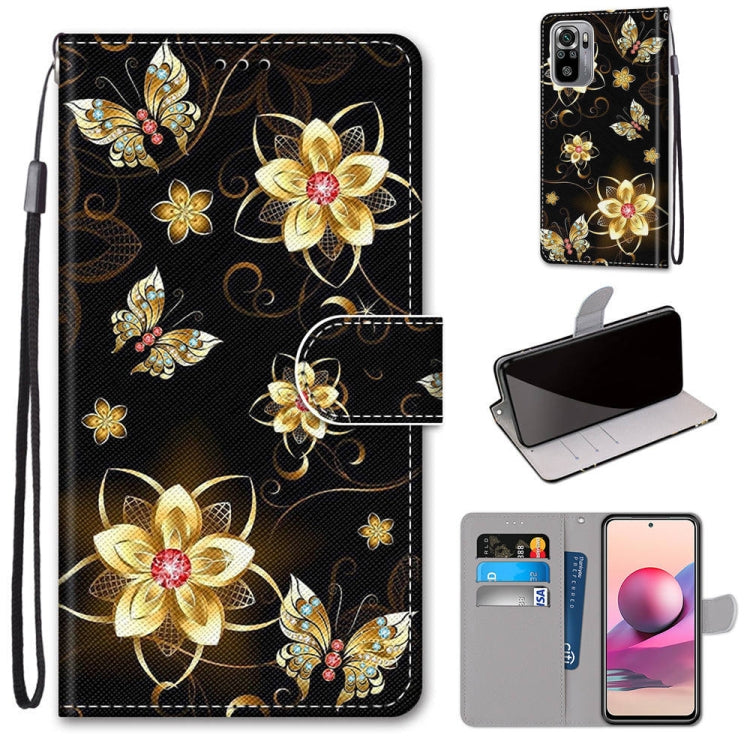 Coloured Drawing Cross Texture Horizontal Flip PU Leather Case with Holder & Card Slots & Wallet & Lanyard, For Xiaomi Redmi Note 10 4G / Note 10s, For Xiaomi Redmi Note 10 5G