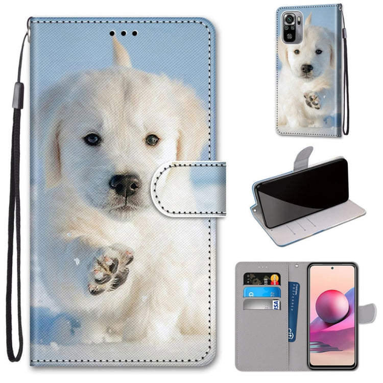 Coloured Drawing Cross Texture Horizontal Flip PU Leather Case with Holder & Card Slots & Wallet & Lanyard, For Xiaomi Redmi Note 10 4G / Note 10s, For Xiaomi Redmi Note 10 5G