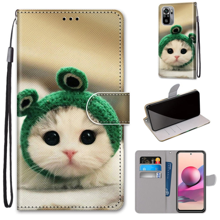 Coloured Drawing Cross Texture Horizontal Flip PU Leather Case with Holder & Card Slots & Wallet & Lanyard, For Xiaomi Redmi Note 10 4G / Note 10s, For Xiaomi Redmi Note 10 5G