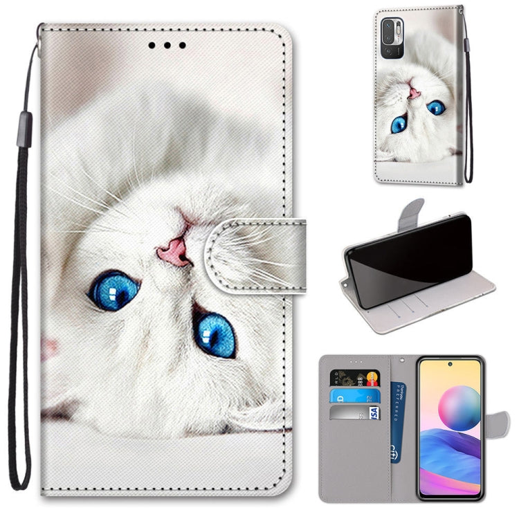 Coloured Drawing Cross Texture Horizontal Flip PU Leather Case with Holder & Card Slots & Wallet & Lanyard, For Xiaomi Redmi Note 10 4G / Note 10s, For Xiaomi Redmi Note 10 5G
