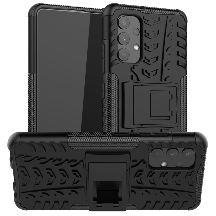 Tire Texture Shockproof TPU+PC Protective Case with Holder, For Samsung Galaxy A32 4G