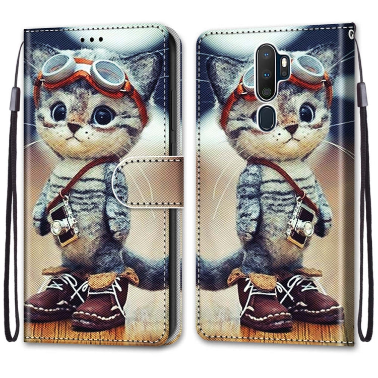 Coloured Drawing Cross Texture Horizontal Flip PU Leather Case with Holder & Card Slots & Wallet & Lanyard, For OPPO A9 (2020) / A5 (2020) / A11X / A11, For OPPO A15 / A15s