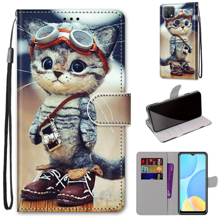 Coloured Drawing Cross Texture Horizontal Flip PU Leather Case with Holder & Card Slots & Wallet & Lanyard, For OPPO A9 (2020) / A5 (2020) / A11X / A11, For OPPO A15 / A15s