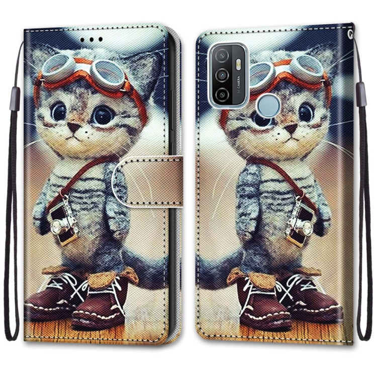 Coloured Drawing Cross Texture Horizontal Flip PU Leather Case with Holder & Card Slots & Wallet & Lanyard, For OPPO A53 4G(2020) / A53s / A32 / A33 (2020), For OPPO F17 Pro / A93 4G / Reno4 Lite / Reno4 F