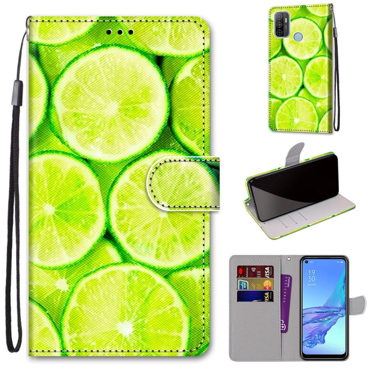 Coloured Drawing Cross Texture Horizontal Flip PU Leather Case with Holder & Card Slots & Wallet & Lanyard, For OPPO A53 4G(2020) / A53s / A32 / A33 (2020), For OPPO F17 Pro / A93 4G / Reno4 Lite / Reno4 F