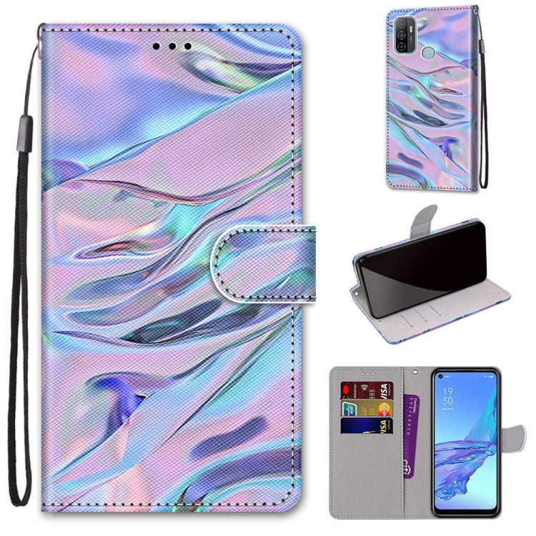 Coloured Drawing Cross Texture Horizontal Flip PU Leather Case with Holder & Card Slots & Wallet & Lanyard, For OPPO A53 4G(2020) / A53s / A32 / A33 (2020), For OPPO F17 Pro / A93 4G / Reno4 Lite / Reno4 F