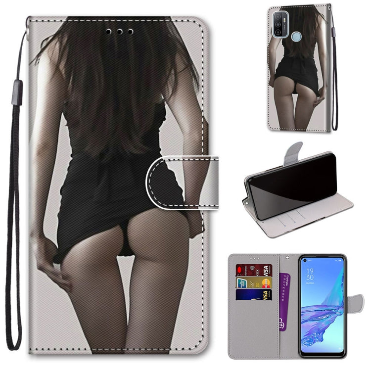 Coloured Drawing Cross Texture Horizontal Flip PU Leather Case with Holder & Card Slots & Wallet & Lanyard, For OPPO A53 4G(2020) / A53s / A32 / A33 (2020), For OPPO F17 Pro / A93 4G / Reno4 Lite / Reno4 F
