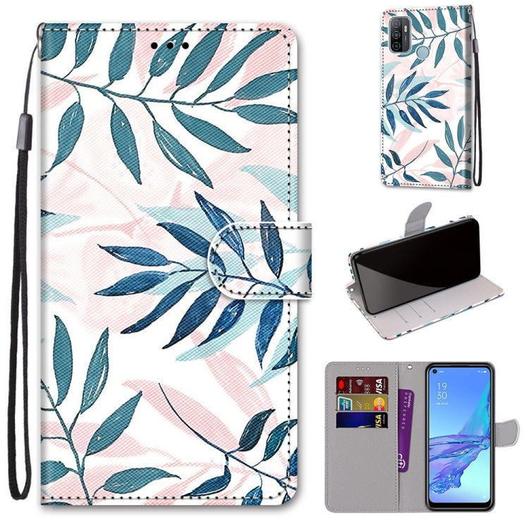 Coloured Drawing Cross Texture Horizontal Flip PU Leather Case with Holder & Card Slots & Wallet & Lanyard, For OPPO A53 4G(2020) / A53s / A32 / A33 (2020), For OPPO F17 Pro / A93 4G / Reno4 Lite / Reno4 F