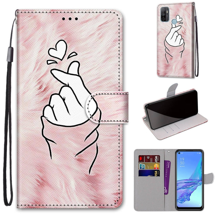 Coloured Drawing Cross Texture Horizontal Flip PU Leather Case with Holder & Card Slots & Wallet & Lanyard, For OPPO A53 4G(2020) / A53s / A32 / A33 (2020), For OPPO F17 Pro / A93 4G / Reno4 Lite / Reno4 F
