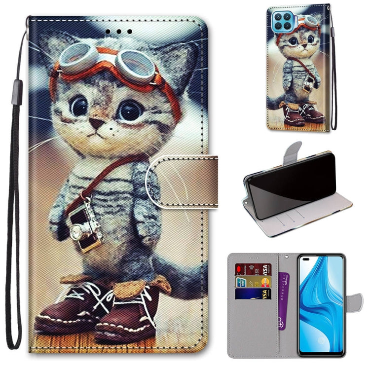Coloured Drawing Cross Texture Horizontal Flip PU Leather Case with Holder & Card Slots & Wallet & Lanyard, For OPPO A53 4G(2020) / A53s / A32 / A33 (2020), For OPPO F17 Pro / A93 4G / Reno4 Lite / Reno4 F