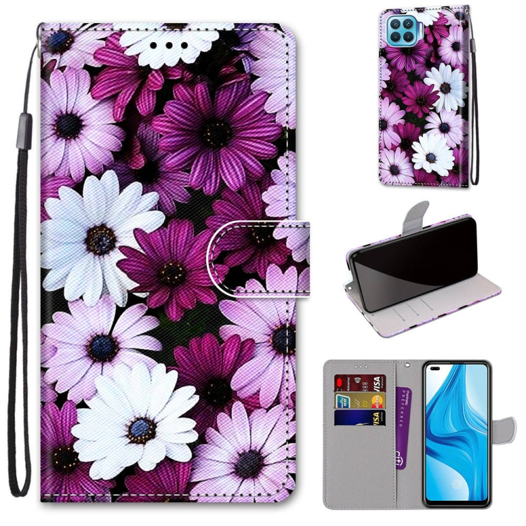 Coloured Drawing Cross Texture Horizontal Flip PU Leather Case with Holder & Card Slots & Wallet & Lanyard, For OPPO A53 4G(2020) / A53s / A32 / A33 (2020), For OPPO F17 Pro / A93 4G / Reno4 Lite / Reno4 F