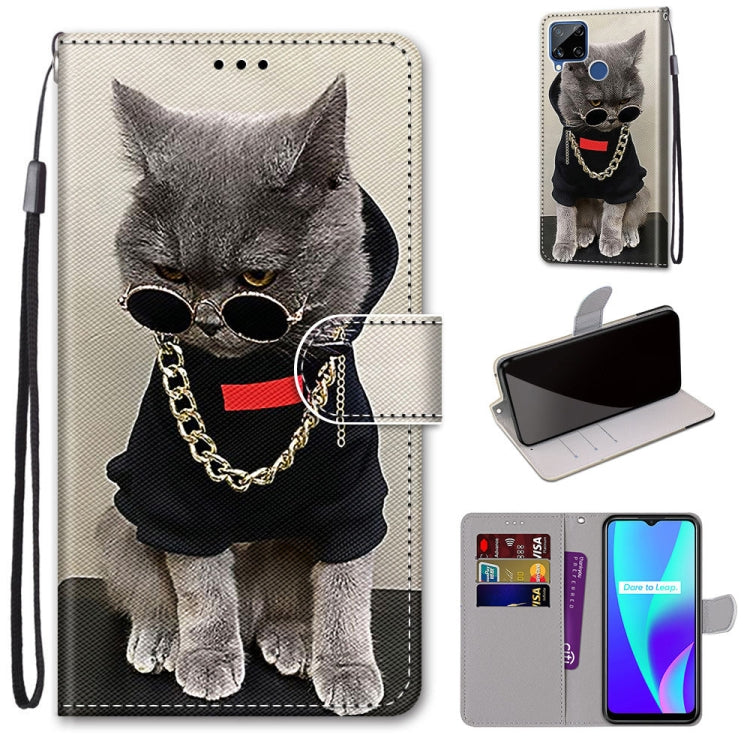 Coloured Drawing Cross Texture Horizontal Flip PU Leather Case with Holder & Card Slots & Wallet & Lanyard, For OPPO Realme 5 / 5s / 5i / C3 / C3i / 6i / Narzo10 / 10A / 20A, For OPPO Realme C15 / C12 / C25 / 7i (Global) / Narzo 20 / 30A