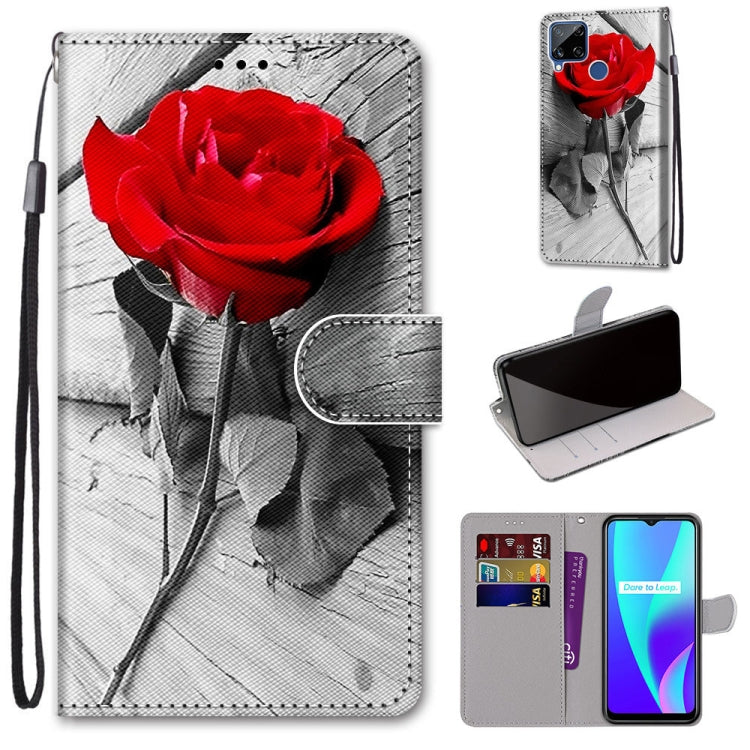 Coloured Drawing Cross Texture Horizontal Flip PU Leather Case with Holder & Card Slots & Wallet & Lanyard, For OPPO Realme 5 / 5s / 5i / C3 / C3i / 6i / Narzo10 / 10A / 20A, For OPPO Realme C15 / C12 / C25 / 7i (Global) / Narzo 20 / 30A