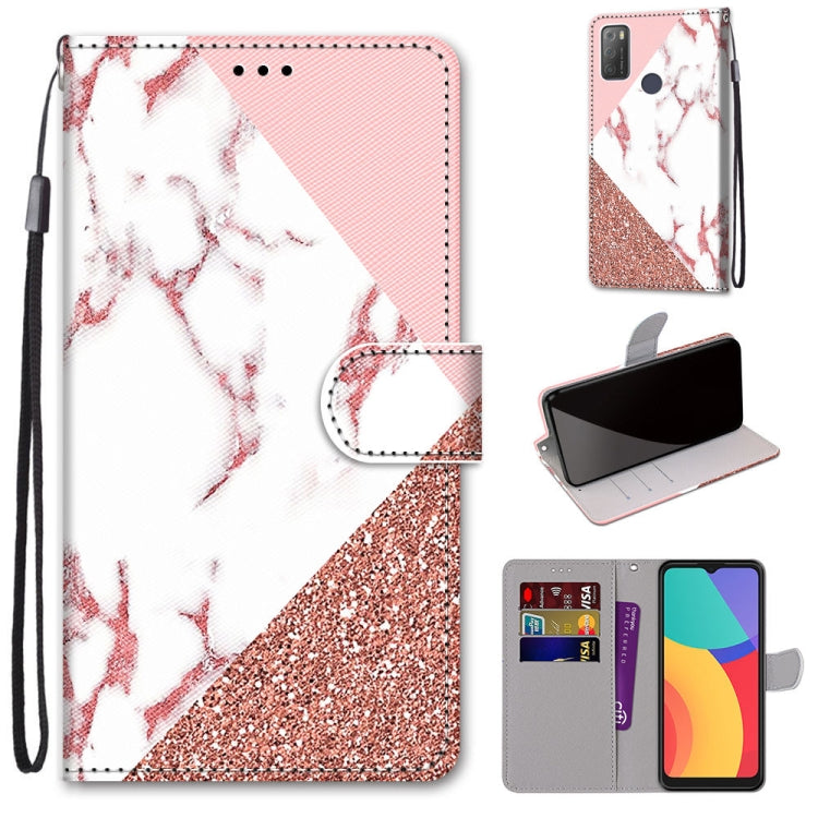 Coloured Drawing Cross Texture Horizontal Flip PU Leather Case with Holder & Card Slots & Wallet & Lanyard, For Alcatel 3L 2021, For Xiaomi Redmi K40 / K40 Pro / K40 Pro+