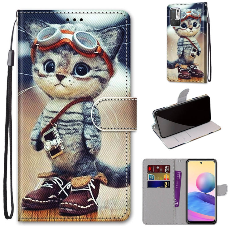 Coloured Drawing Cross Texture Horizontal Flip PU Leather Case with Holder & Card Slots & Wallet & Lanyard, For Xiaomi Redmi Note 10 4G / Note 10S, For Xiaomi Redmi Note 10 5G