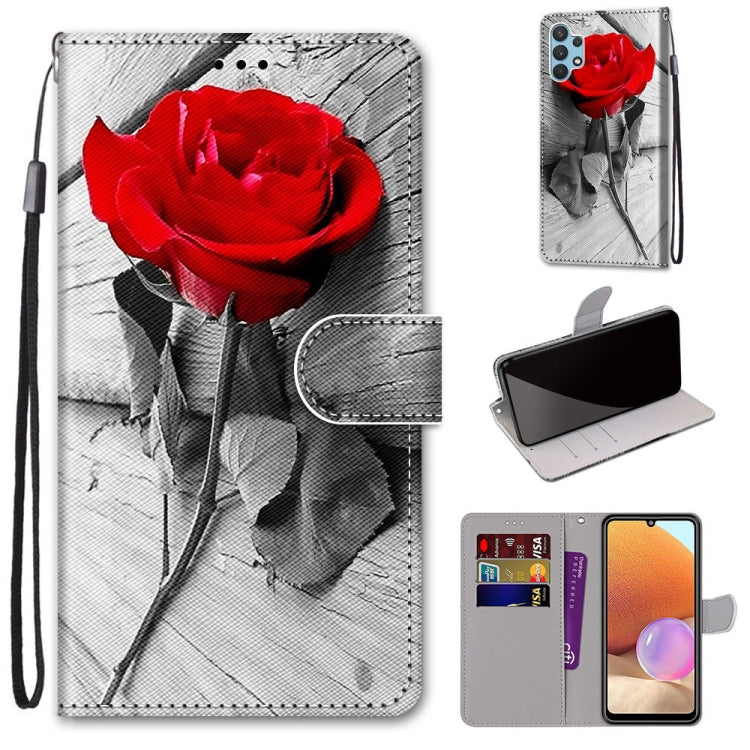 Coloured Drawing Cross Texture Horizontal Flip PU Leather Case with Holder & Card Slots & Wallet & Lanyard, For Nokia 1.4, For Samsung Galaxy A32 4G / A32 Lite