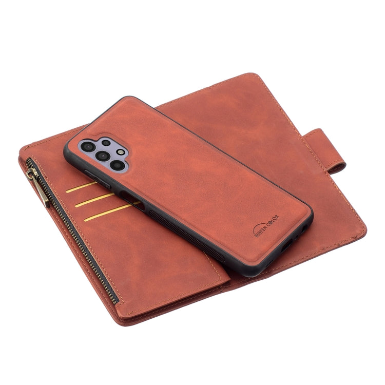 Skin Feel Detachable Magnetic Zipper Horizontal Flip PU Leather Case with Multi-Card Slots & Holder & Wallet & Photo Frame & Lanyard, For Samsung Galaxy A32 5G, For Samsung Galaxy A42, For Samsung Galaxy A52 5G / 4G, For Samsung Galaxy A72 5G / 4G     ...