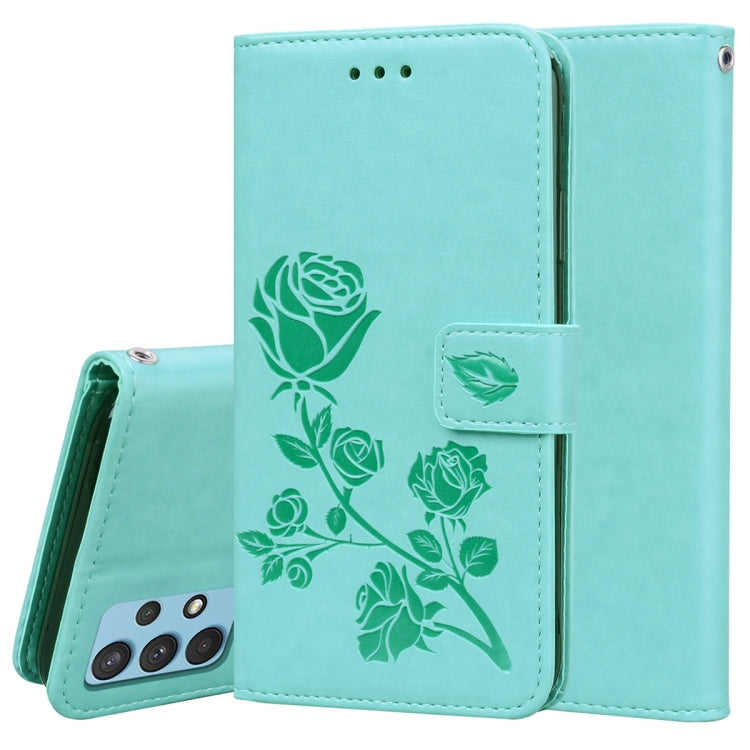 Rose Embossed Horizontal Flip PU Leather Case with Holder & Card Slots & Wallet, For Samsung Galaxy A02 (EU Version), For Samsung Galaxy A12, For Samsung Galaxy A32 4G, For Samsung Galaxy A32 5G, For Samsung Galaxy A42 5G, For Samsung Galaxy A52 5G / 4...