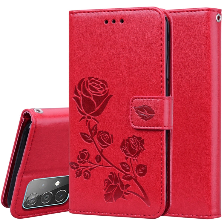 Rose Embossed Horizontal Flip PU Leather Case with Holder & Card Slots & Wallet, For Samsung Galaxy A02 (EU Version), For Samsung Galaxy A12, For Samsung Galaxy A32 4G, For Samsung Galaxy A32 5G, For Samsung Galaxy A42 5G, For Samsung Galaxy A52 5G / 4...