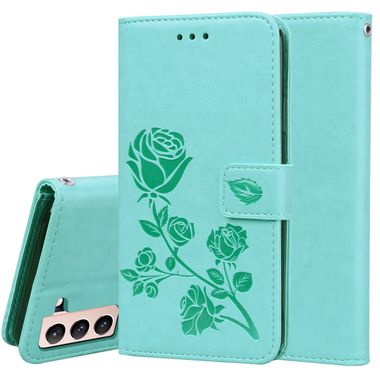 Rose Embossed Horizontal Flip PU Leather Case with Holder & Card Slots & Wallet, For Samsung Galaxy S21+ 5G