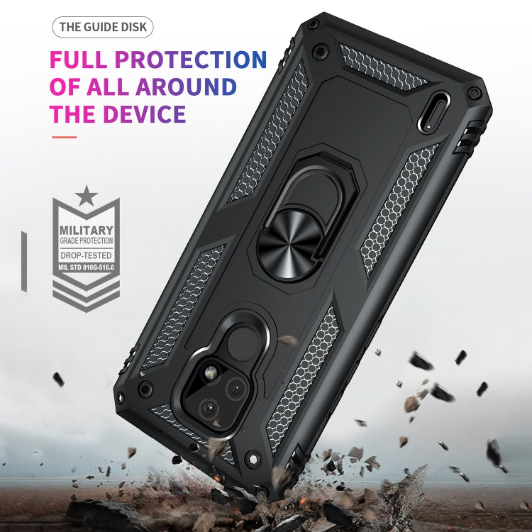 Shockproof TPU + PC Protective Case with 360 Degree Rotating Holder, For Motorola Moto E7