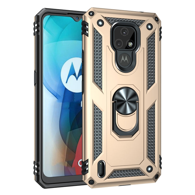 Shockproof TPU + PC Protective Case with 360 Degree Rotating Holder, For Motorola Moto E7