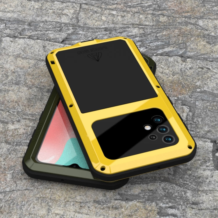 LOVE MEI Metal Shockproof Waterproof Dustproof Protective Case with Glass, For Samsung Galaxy A32 5G, For Samsung Galaxy A52 5G / 4G, For Samsung Galaxy S21 5G, For Samsung Galaxy A42, For Samsung Galaxy S21+ 5G, For Samsung Galaxy A72 5G / 4G