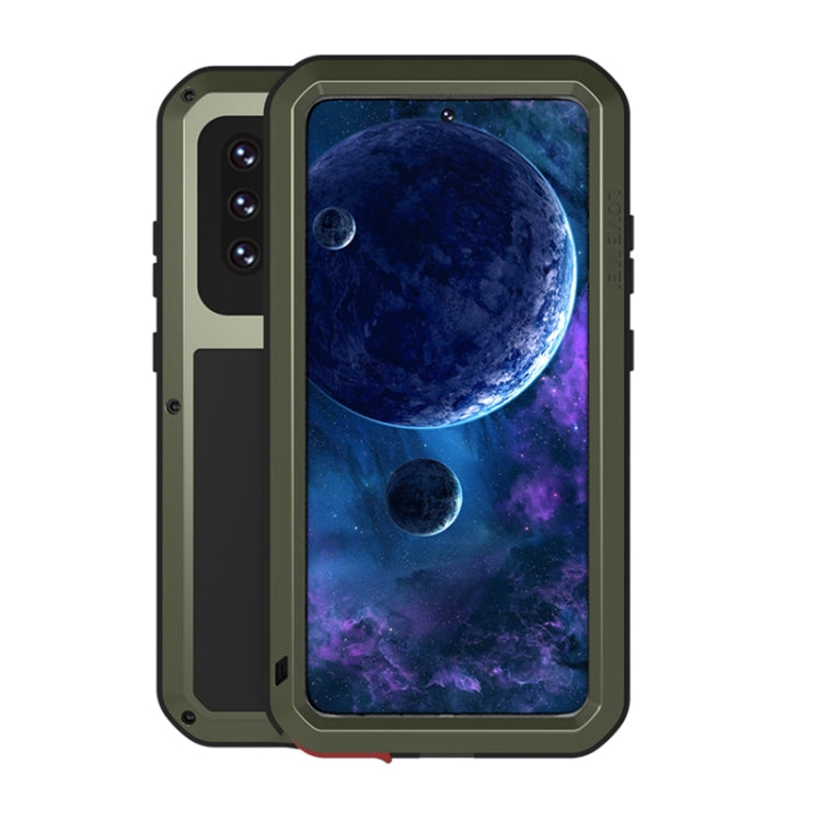 LOVE MEI Metal Shockproof Waterproof Dustproof Protective Case with Glass, For Samsung Galaxy A32 5G, For Samsung Galaxy A52 5G / 4G, For Samsung Galaxy S21 5G, For Samsung Galaxy A42, For Samsung Galaxy S21+ 5G, For Samsung Galaxy A72 5G / 4G
