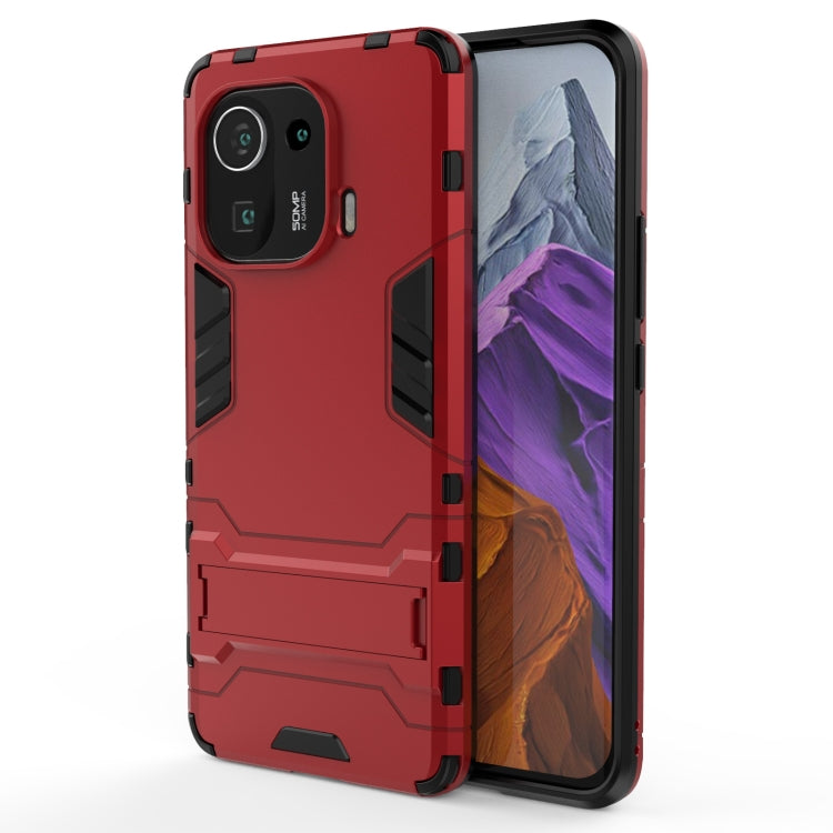 Shockproof PC + TPU Protective Case with Hidden Holder, For OnePlus 9R, For Xiaomi Mi 11 Pro