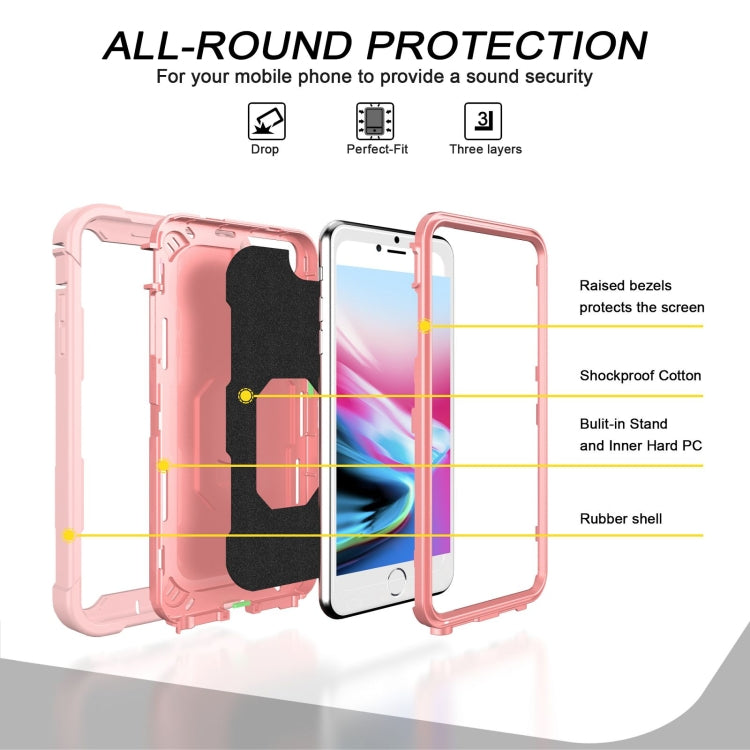 PC + Rubber 3-layers Shockproof Protective Case with Rotating Holder, For iPhone 8 Plus / 7 Plus, For iPhone 11, For iPhone 11 Pro, For iPhone 11 Pro Max