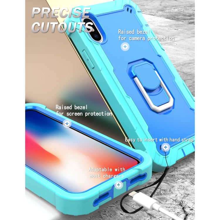 PC + Rubber 3-layers Shockproof Protective Case with Rotating Holder, For iPhone XS / X, For iPhone XR, For iPhone XS Max
