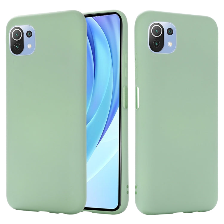 Solid Color Liquid Silicone Dropproof Full Coverage Protective Case, For Xiaomi Mi 11 Lite