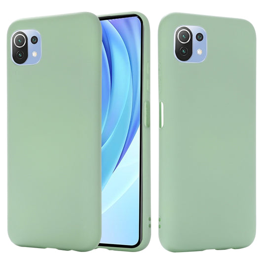 Solid Color Liquid Silicone Dropproof Full Coverage Protective Case, For Xiaomi Mi 11 Lite