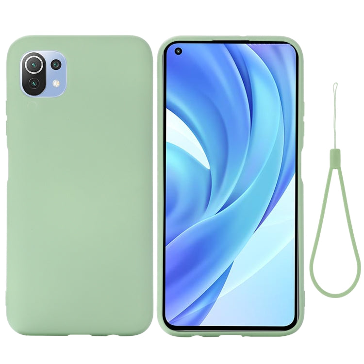 Solid Color Liquid Silicone Dropproof Full Coverage Protective Case, For Xiaomi Mi 11 Lite