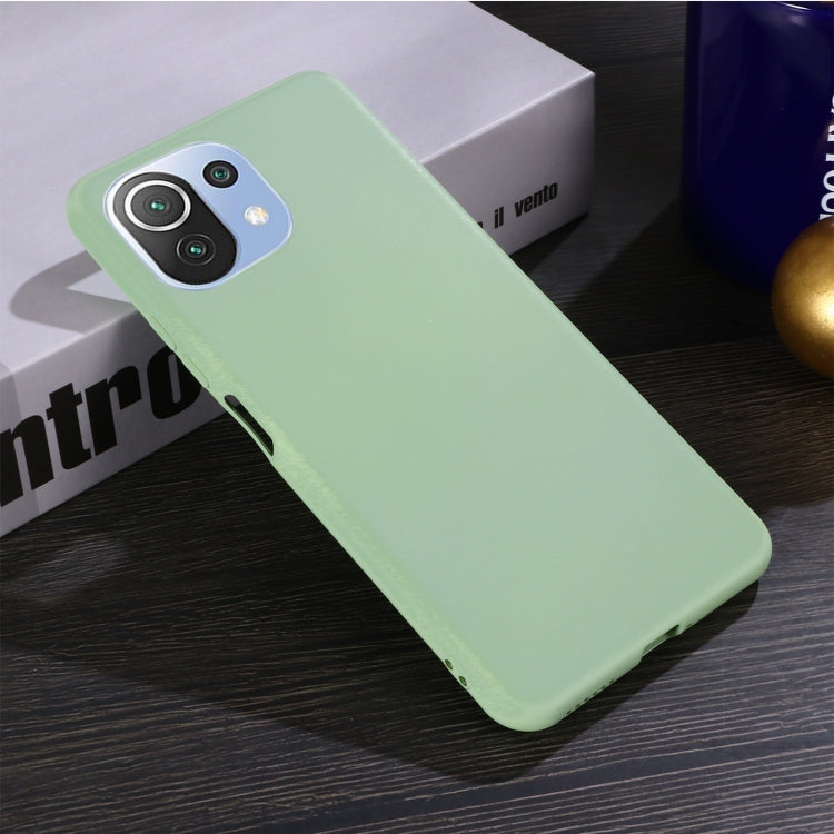 Solid Color Liquid Silicone Dropproof Full Coverage Protective Case, For Xiaomi Mi 11 Lite