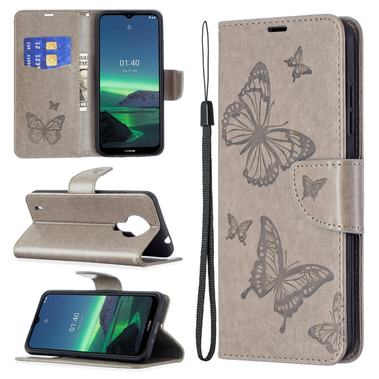 Embossing Two Butterflies Pattern Horizontal Flip PU Leather Case with Holder & Card Slot & Wallet & Lanyard, For Nokia G20, For Nokia 1.4, For Samsung Galaxy S21 FE