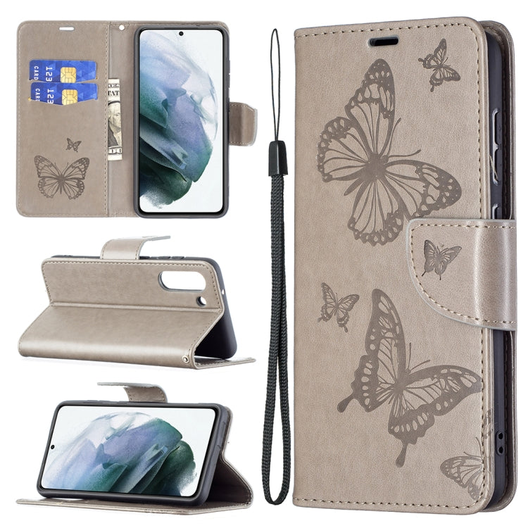 Embossing Two Butterflies Pattern Horizontal Flip PU Leather Case with Holder & Card Slot & Wallet & Lanyard, For Nokia G20, For Nokia 1.4, For Samsung Galaxy S21 FE