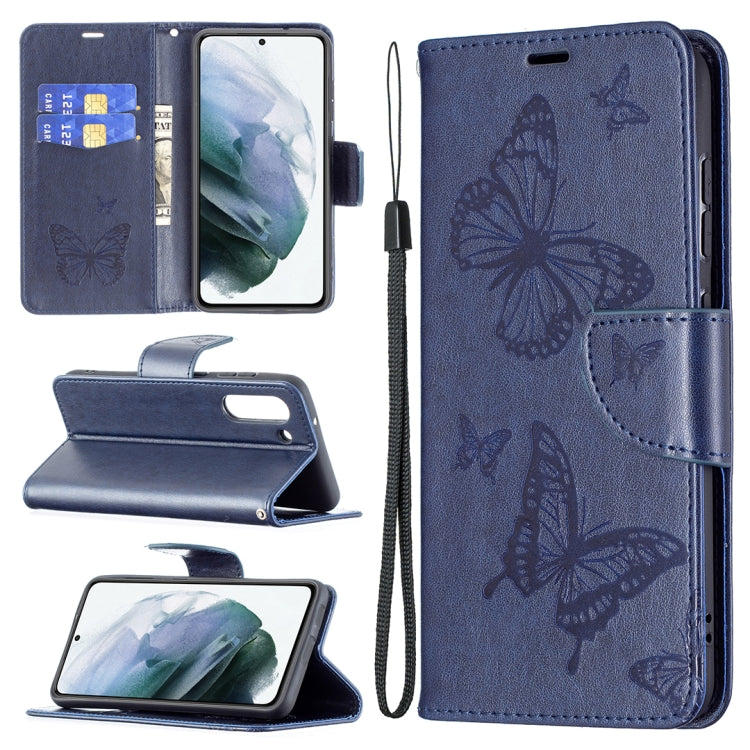 Embossing Two Butterflies Pattern Horizontal Flip PU Leather Case with Holder & Card Slot & Wallet & Lanyard, For Nokia G20, For Nokia 1.4, For Samsung Galaxy S21 FE