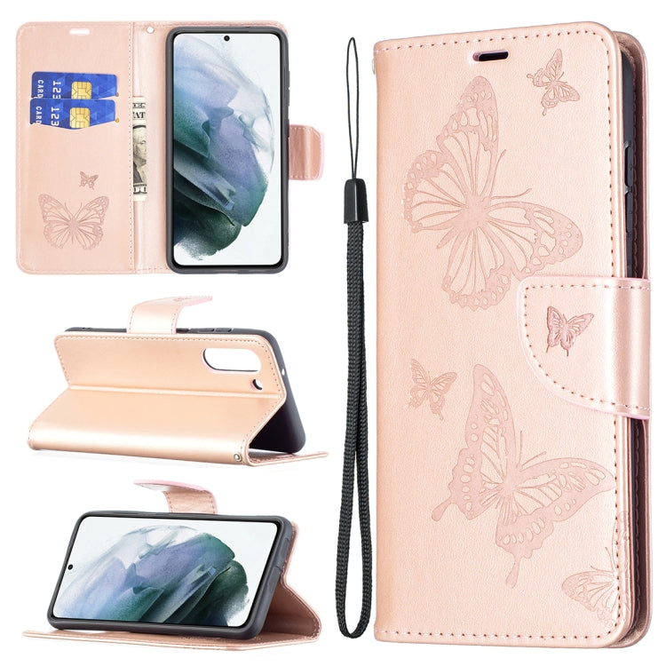 Embossing Two Butterflies Pattern Horizontal Flip PU Leather Case with Holder & Card Slot & Wallet & Lanyard, For Nokia G20, For Nokia 1.4, For Samsung Galaxy S21 FE