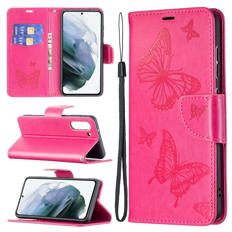 Embossing Two Butterflies Pattern Horizontal Flip PU Leather Case with Holder & Card Slot & Wallet & Lanyard, For Nokia G20, For Nokia 1.4, For Samsung Galaxy S21 FE