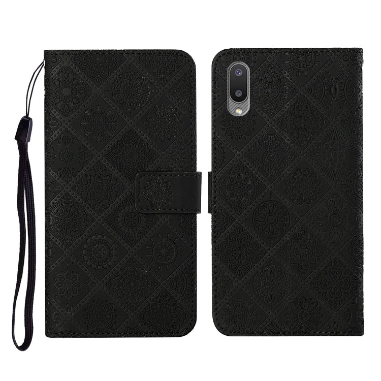 Ethnic Style Embossed Pattern Horizontal Flip Leather Case with Holder & Card Slots & Wallet & Lanyard, For Samsung Galaxy A02, For Samsung Galaxy A02s EU Version