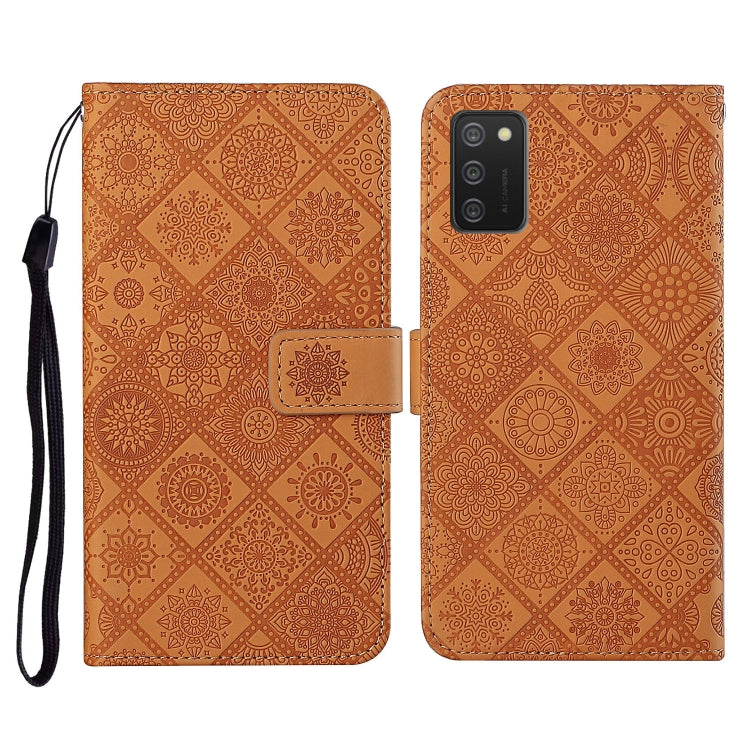 Ethnic Style Embossed Pattern Horizontal Flip Leather Case with Holder & Card Slots & Wallet & Lanyard, For Samsung Galaxy A02, For Samsung Galaxy A02s EU Version