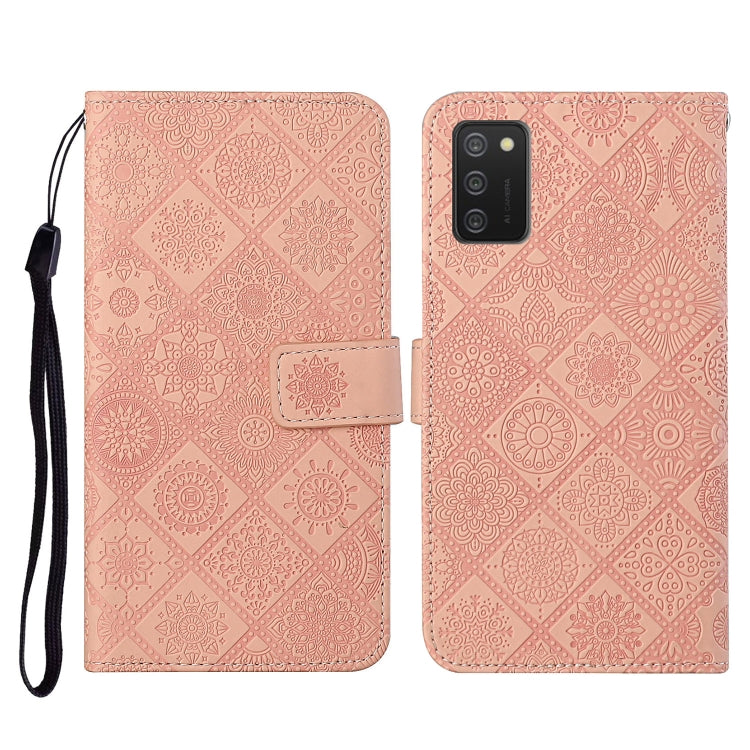 Ethnic Style Embossed Pattern Horizontal Flip Leather Case with Holder & Card Slots & Wallet & Lanyard, For Samsung Galaxy A02, For Samsung Galaxy A02s EU Version