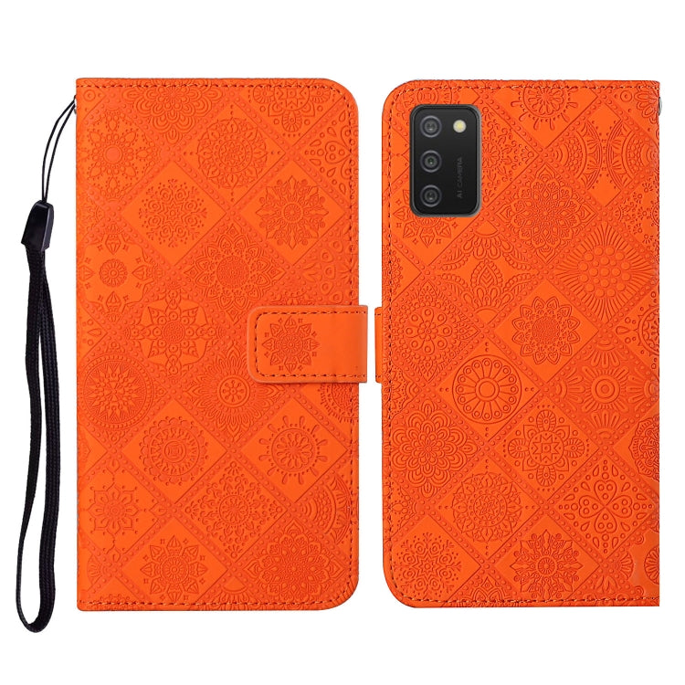 Ethnic Style Embossed Pattern Horizontal Flip Leather Case with Holder & Card Slots & Wallet & Lanyard, For Samsung Galaxy A02, For Samsung Galaxy A02s EU Version