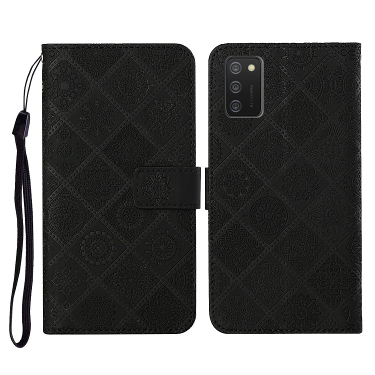 Ethnic Style Embossed Pattern Horizontal Flip Leather Case with Holder & Card Slots & Wallet & Lanyard, For Samsung Galaxy A02, For Samsung Galaxy A02s EU Version